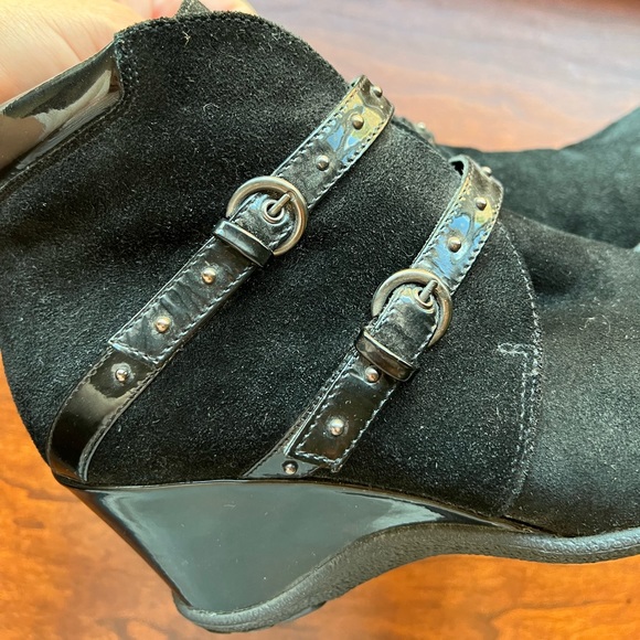 Aquatalia Folly Waterproof Black Wedge Boots - Picture 7 of 8